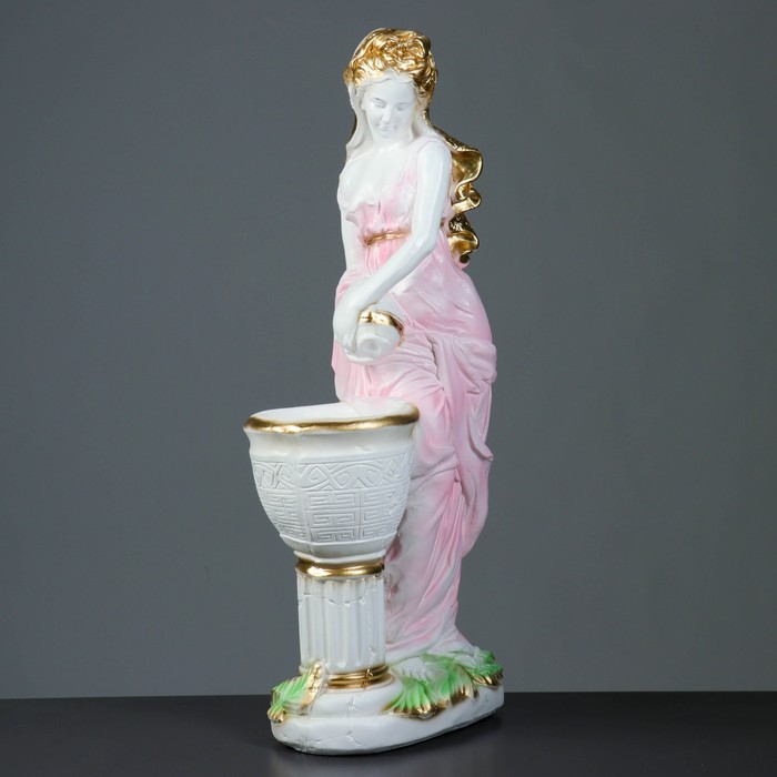 Фигурное кашпо "Офелия с кувшином", белое золото