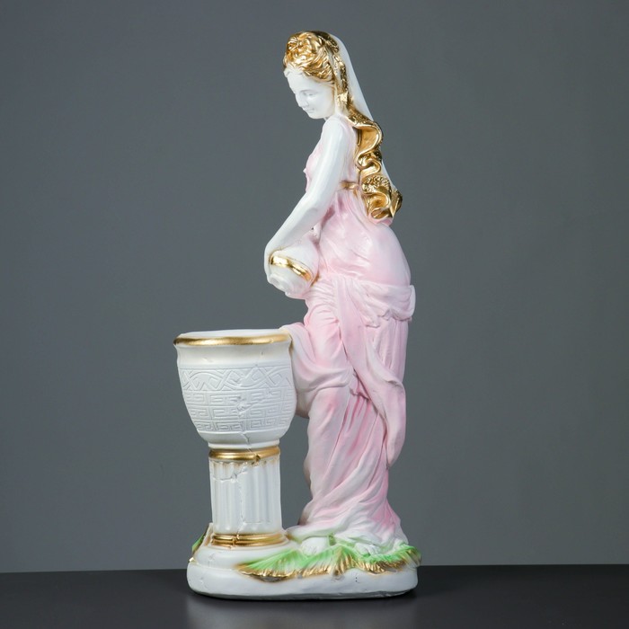 Фигурное кашпо "Офелия с кувшином", белое золото