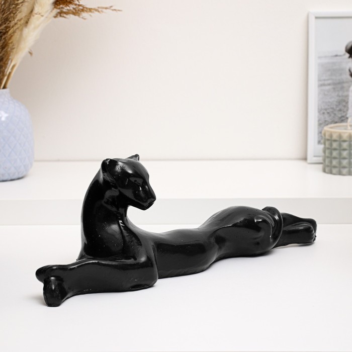 Фигура Пантера №1 большая чёрная глянцевая 10х39х15см цена и фото