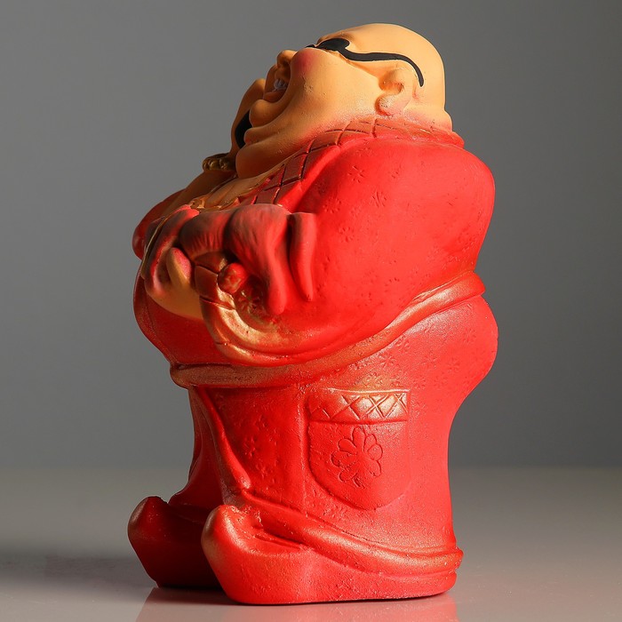 Копилка "Новый русский с собачкой" красная