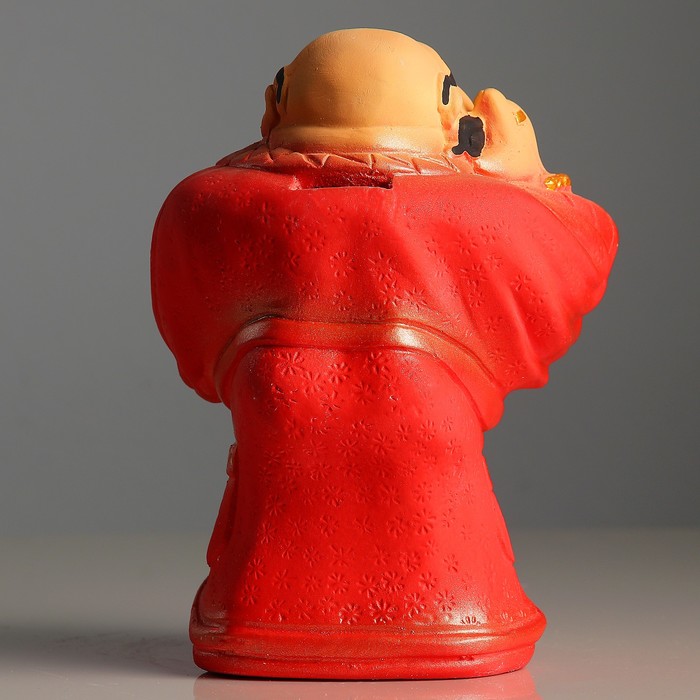 Копилка "Новый русский с собачкой" красная