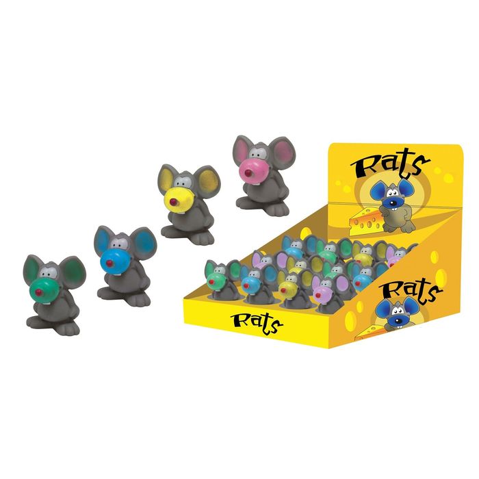 Игрушка для собак "Крыса" с пищ., 10 см, винил, в ассорт.