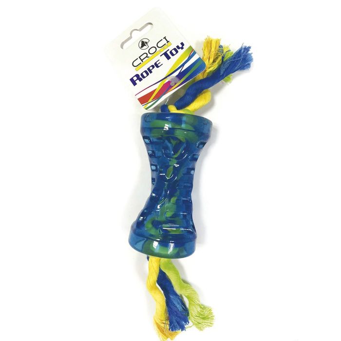 Игрушка для собак "Роллер с канатом", 35.5 см, термопласт.резина/хлопок