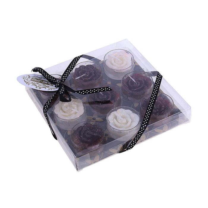 Свеча восковая+гелевая (набор 9 шт) "Капучино", аромат кофе