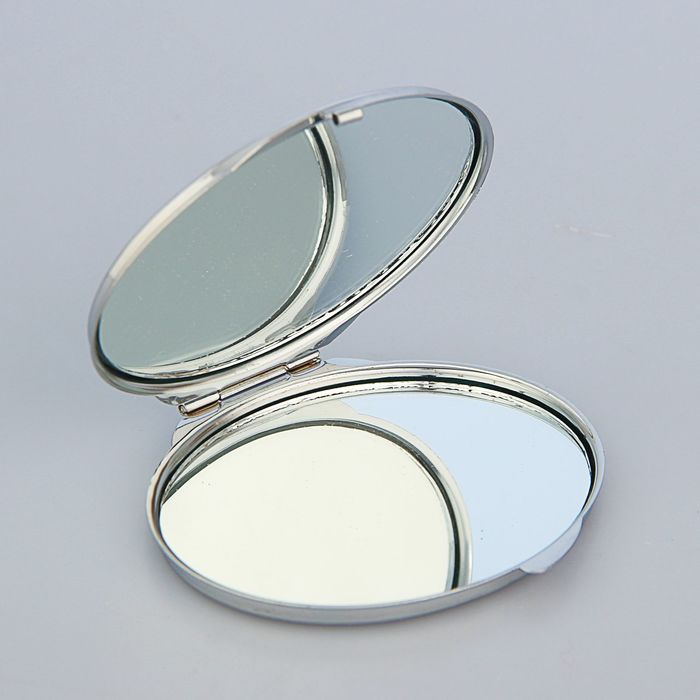 Зеркало из змеевика с одной стороны, серебро, овал 6-7 см