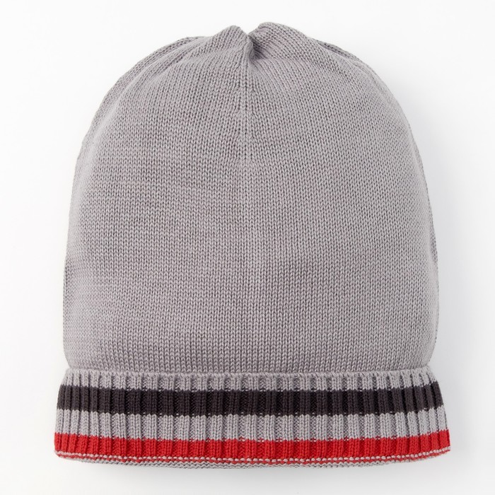Шапка для мальчика, размер 50-52, цвет серый