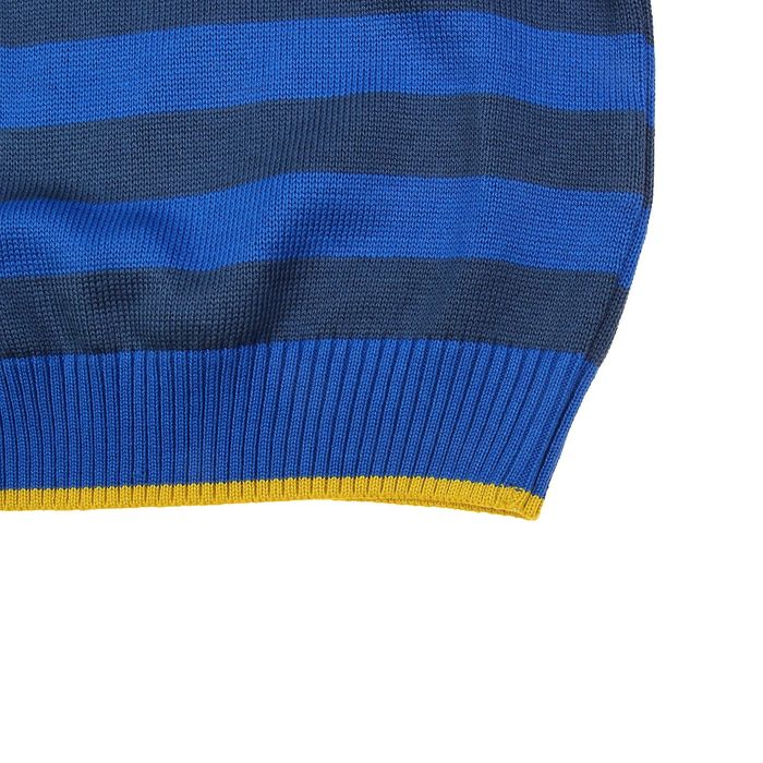 Джемпер для мальчика, рост 104 см (60), цвет тёмно-синий, принт полоска