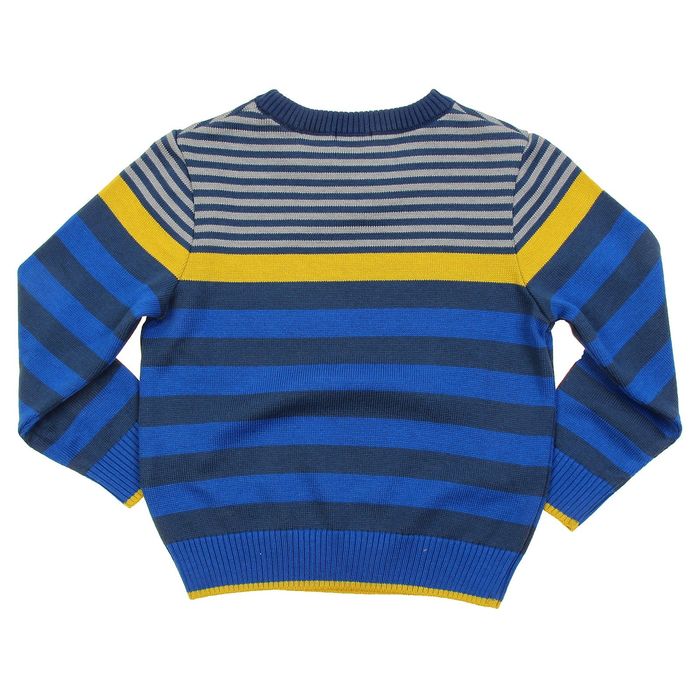 Джемпер для мальчика, рост 104 см (60), цвет тёмно-синий, принт полоска
