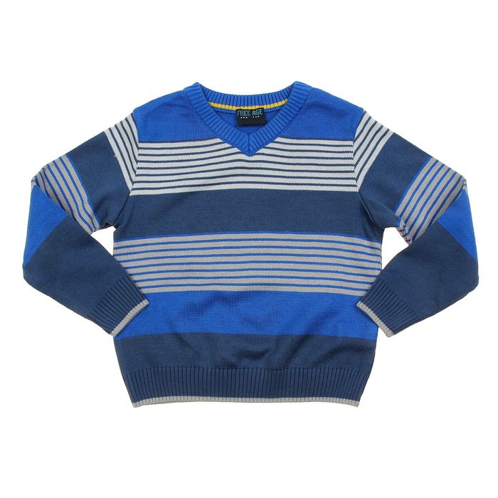 Джемпер для мальчика, рост 98 см (56), цвет синий, принт полоска