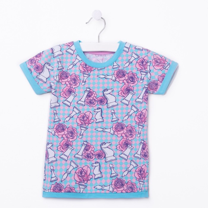 Футболка для девочки, рост 98 см (56), цвет голубой