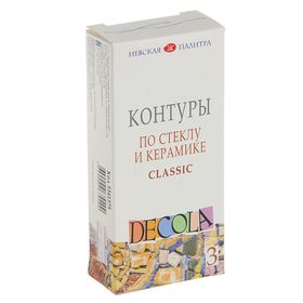 Набор контуров по стеклу и керамике Decola, акрил, 3 цвета, 18 мл от Сима-ленд