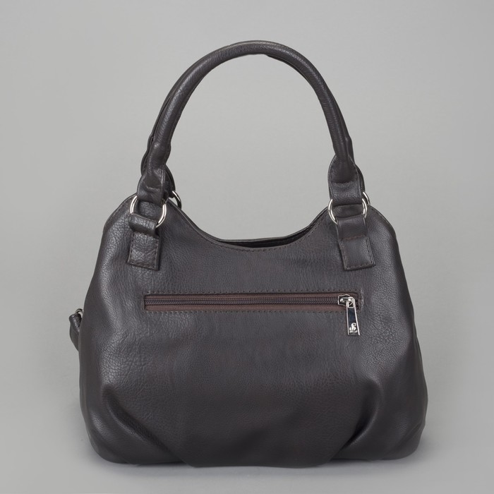 Сумка женская на молнии, 2 отдела, наружный карман, длинный ремень, цвет коричневый