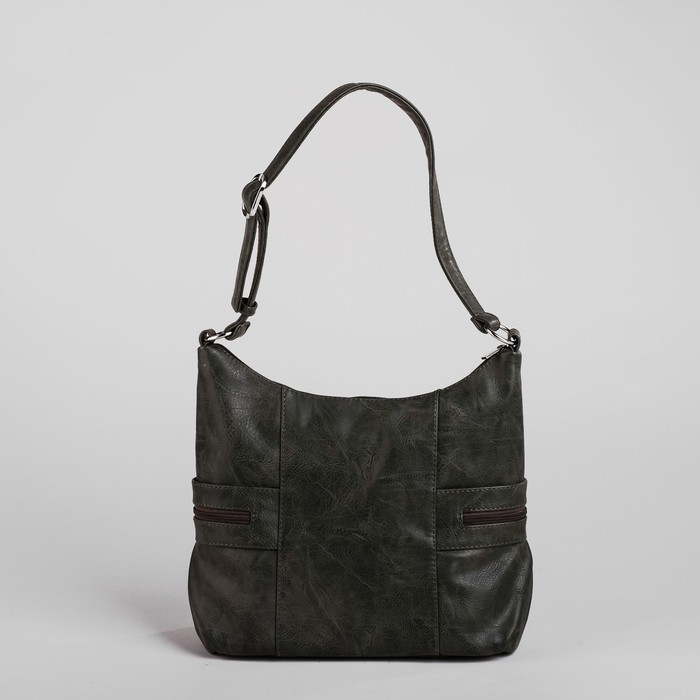 Сумка женская на молнии, 1 отдел с перегородкой, 3 наружных кармана, цвет зелёный