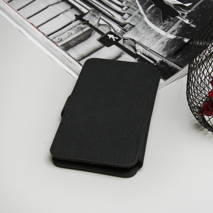 Чехол-книжка "Norton" для телефона универсальный, 5,2"-5,5", с выдвижным механизмом, цвет чёрный