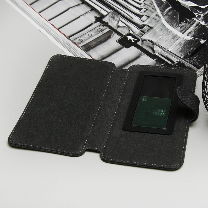 Чехол-книжка "Norton" для телефона универсальный, 5,2"-5,5", с выдвижным механизмом, цвет чёрный