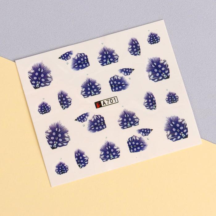 Слайдер-дизайн для ногтей "Пёрышки", водный, цвета МИКС