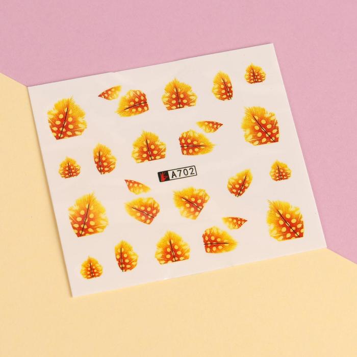 Слайдер-дизайн для ногтей "Пёрышки", водный, цвета МИКС