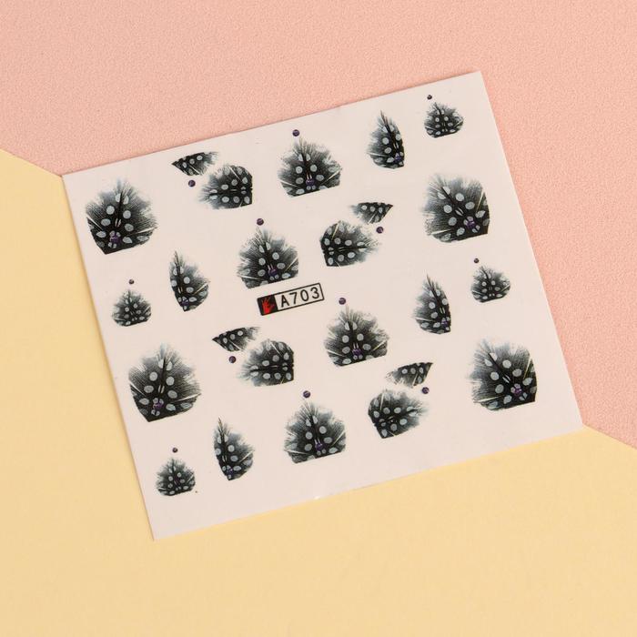 Слайдер-дизайн для ногтей "Пёрышки", водный, цвета МИКС