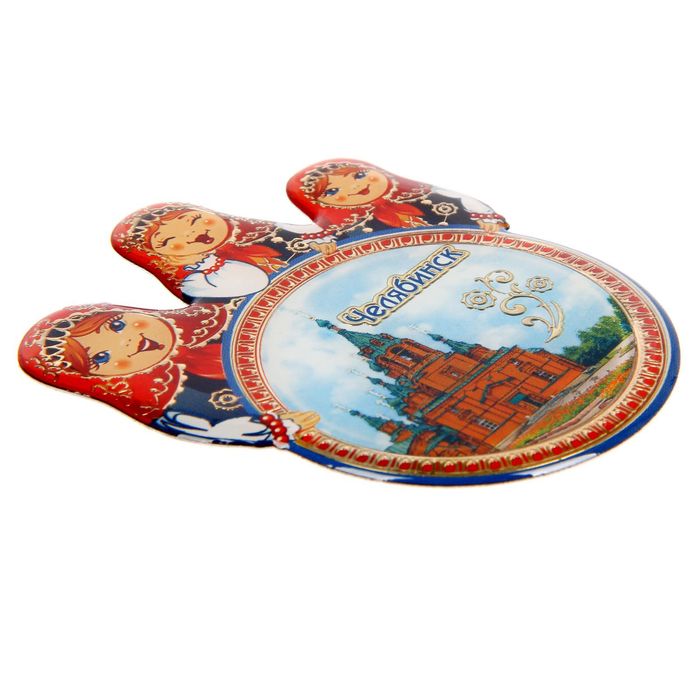 Магнит с матрешками "Челябинск", 6 х 7,4 см см