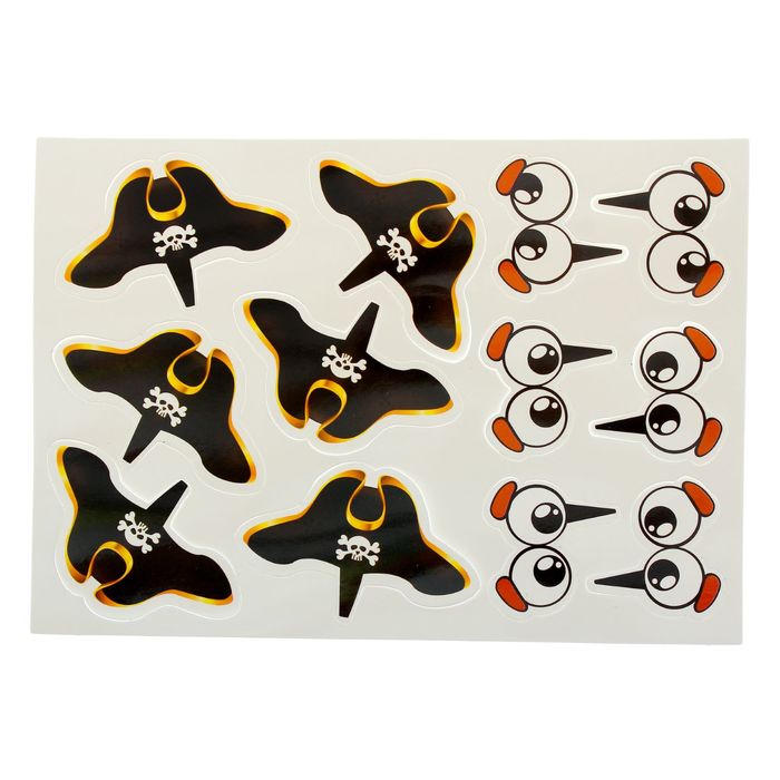 Украшение для кексов "Смелый пират", набор: 6 корзиночек, картонные элементы