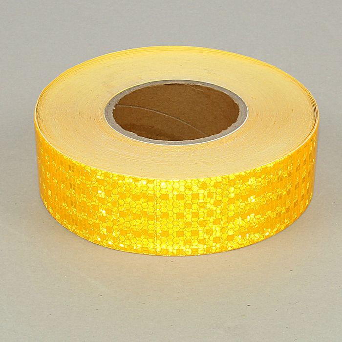 Светоотражающая лента, самоклеящаяся, желтая, 5 см х 45 м