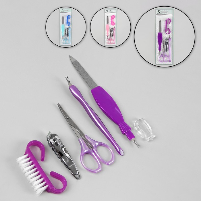 Набор маникюрный, 5 предметов, цвета МИКС