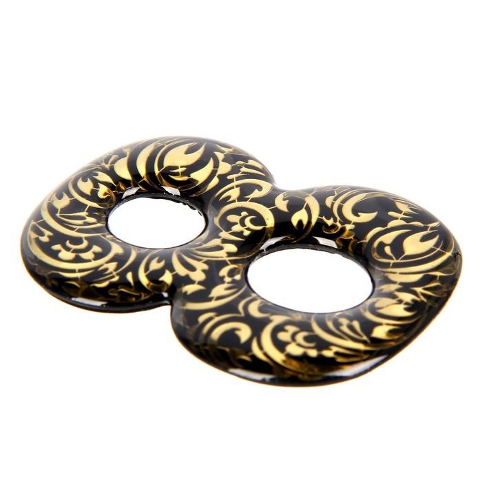 Дверная цифра "8", черный фон, тиснение золотом