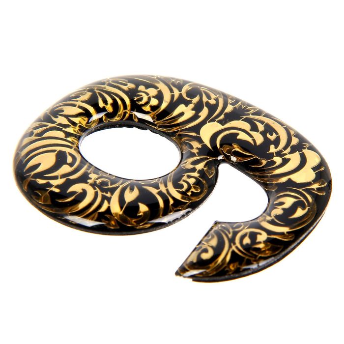 Дверная цифра "9", черный фон, тиснение золотом