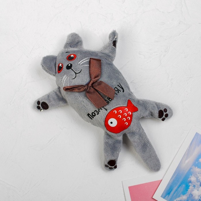 Мягкая игрушка-магнит "ПоздравМЯУ!", котёнок