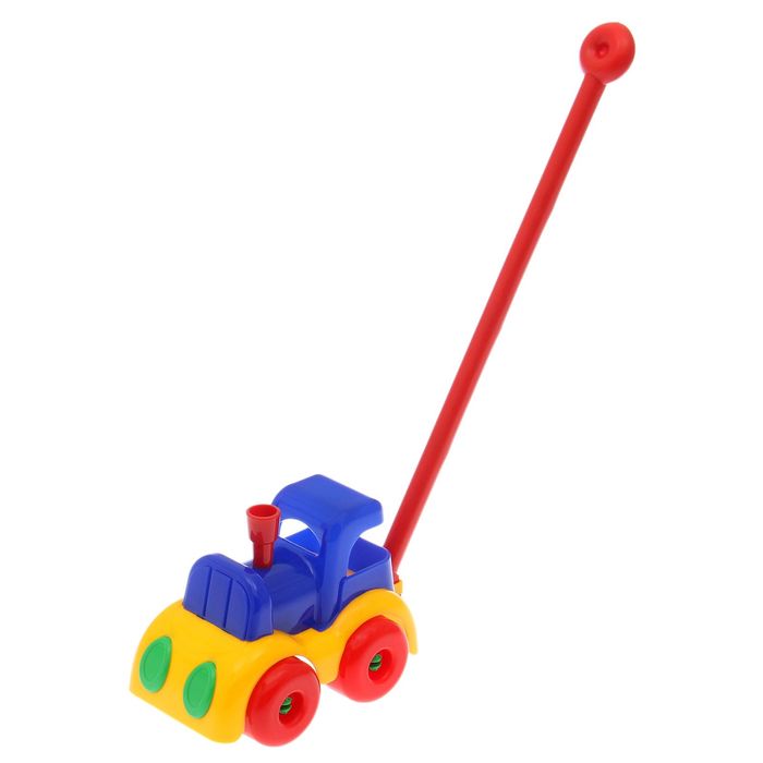 Каталка "Паровозик Малышок", длина ручки 39 см