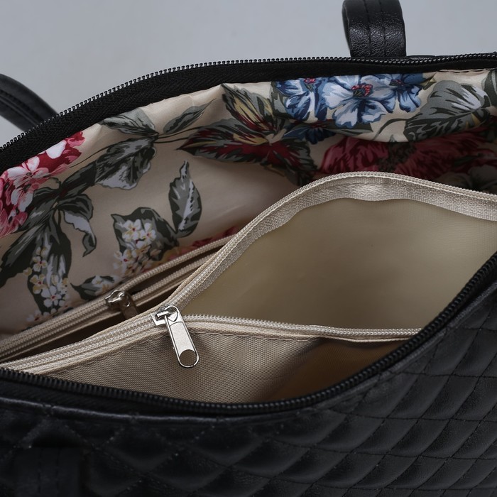 Сумка на молнии, 1 отдел, цвет чёрный