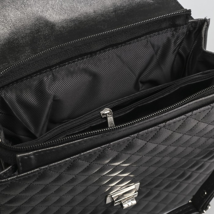 Сумка женская на молнии, 1 отдел, длинный ремень, цвет чёрный