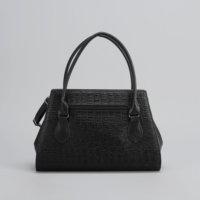 Сумка женская на молнии, 1 отдел, длинный ремень, цвет чёрный