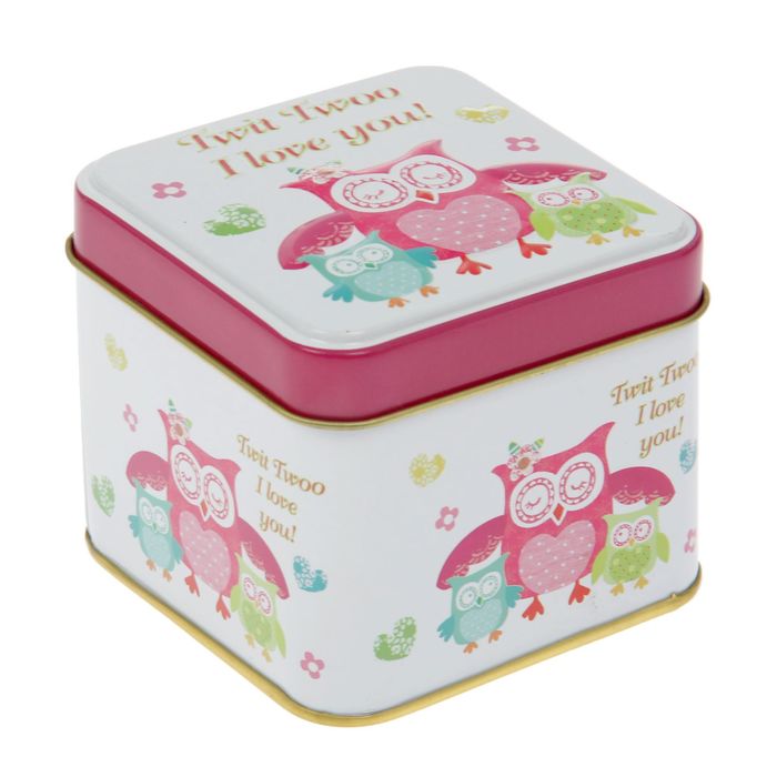 Шкатулка квадрат "Совушки"