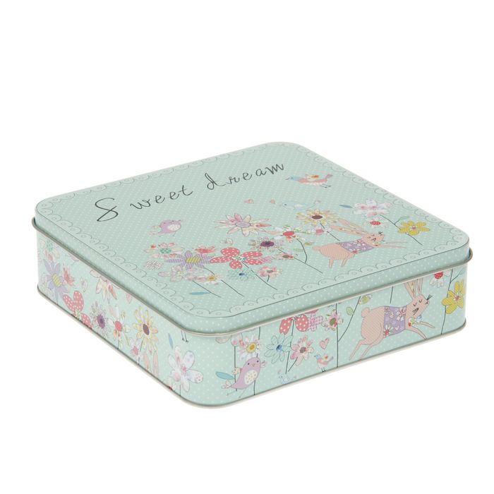 Шкатулка металл квадрат "Мечты" 5,4х19,5х19,5 см