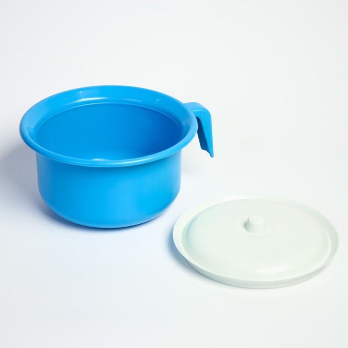 Горшок детский с крышкой, оттенки синего МИКС