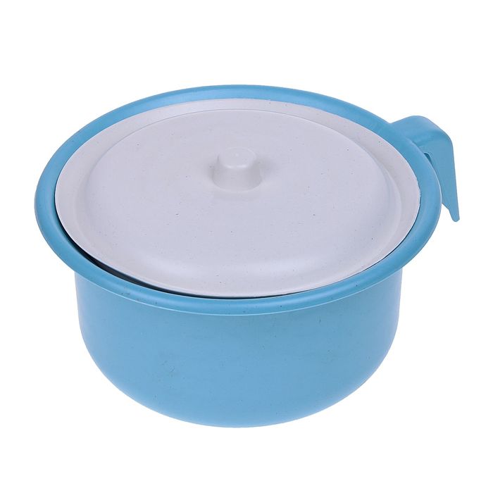 Горшок детский с крышкой, оттенки синего МИКС