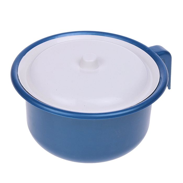 Горшок детский с крышкой, оттенки синего МИКС