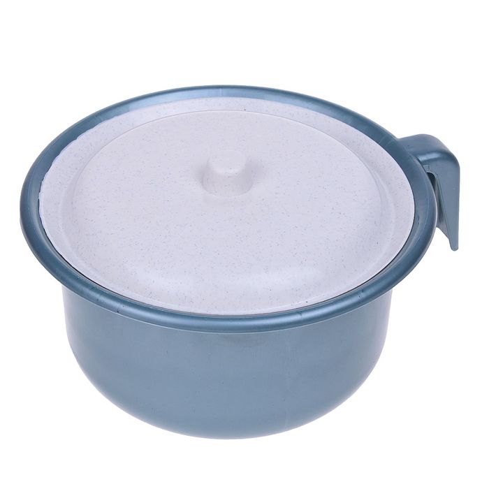 Горшок детский с крышкой, оттенки синего МИКС