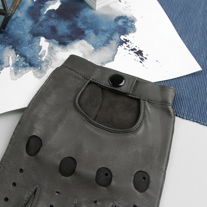 Перчатки автомобилиста, материал - овчина, без подклада, р-р 20, цвет серый