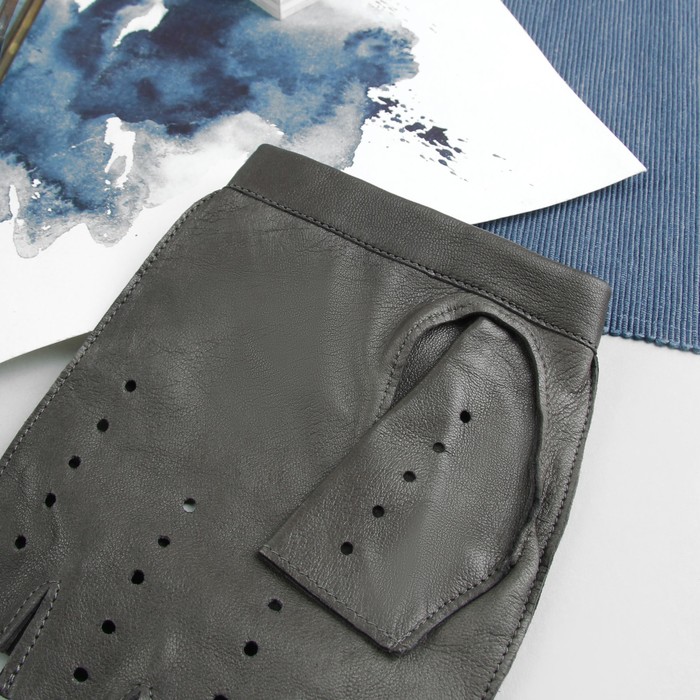 Перчатки автомобилиста, материал - овчина, без подклада, р-р 20, цвет серый