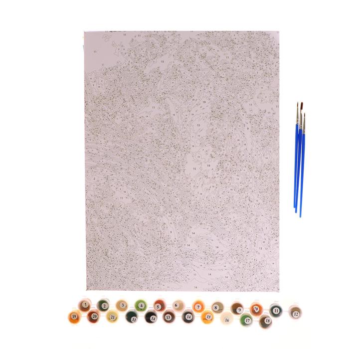 Роспись по холсту "Лиса" по номерам с красками по 3 мл+ кисти+крепеж 30*40