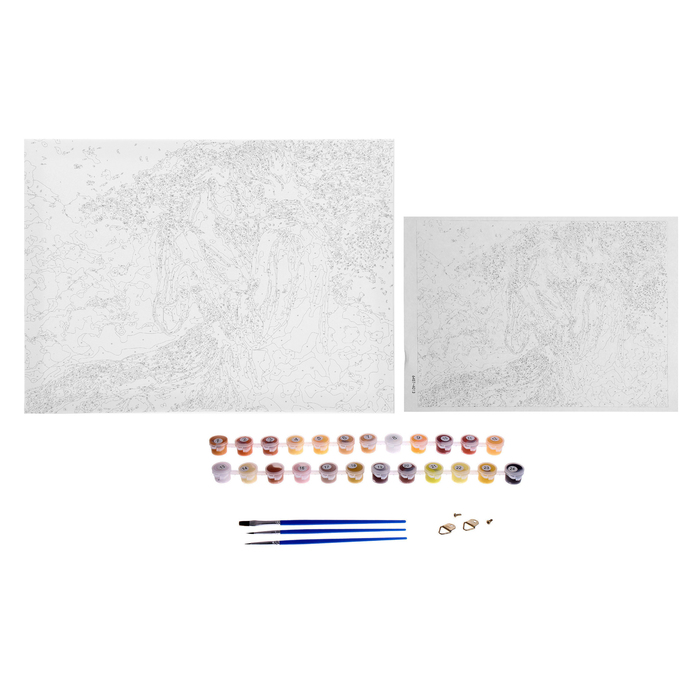 Роспись по холсту "Танец любви" по номерам с красками по 3 мл+ кисти+крепеж 30*40