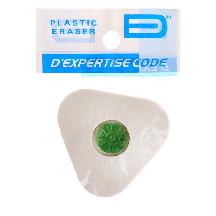 Ластик фигурный белый с центровкой, индивидуальная упаковка с европодвесом, МИКС