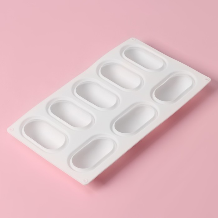 Форма для выпечки и муссовых десертов "Раузи", 8 ячеек, цвет белый