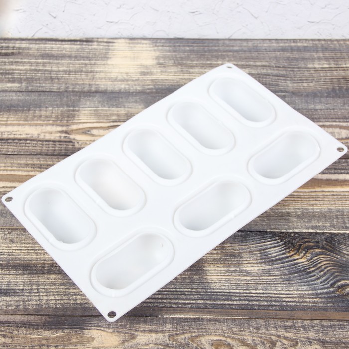 Форма для выпечки и муссовых десертов "Раузи", 8 ячеек, цвет белый