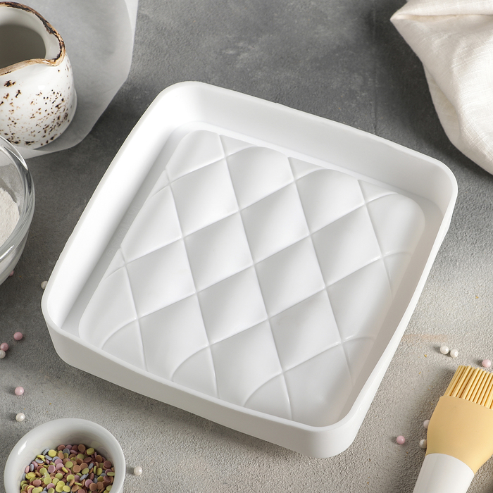 Форма для выпечки и муссовых десертов "Рельеф", цвет белый