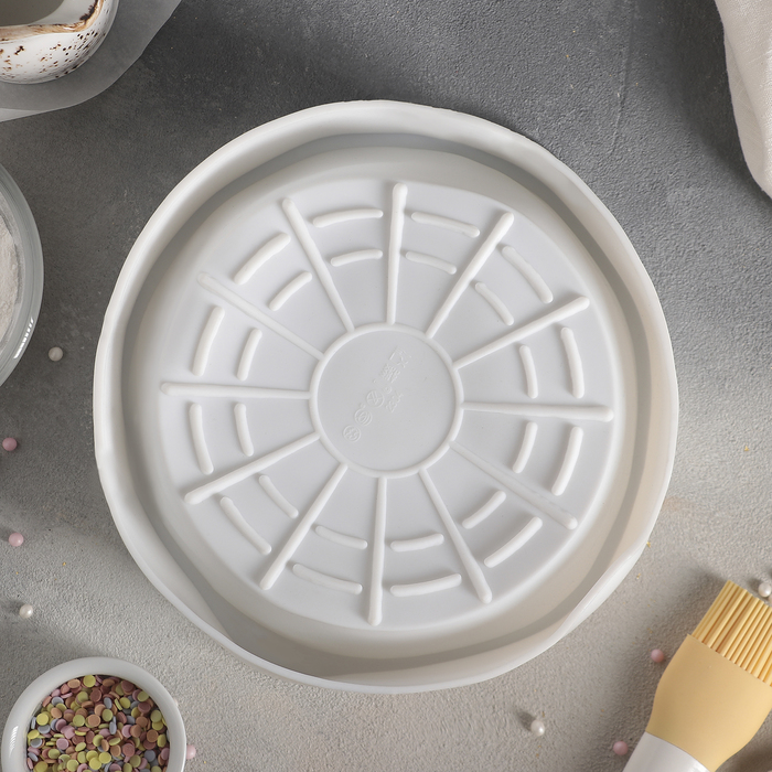 Форма для выпечки и муссовых десертов 21х7 см "Лучи солнца", цвет белый