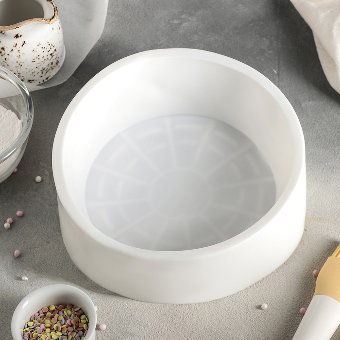 Форма для выпечки и муссовых десертов 21х7 см "Лучи солнца", цвет белый