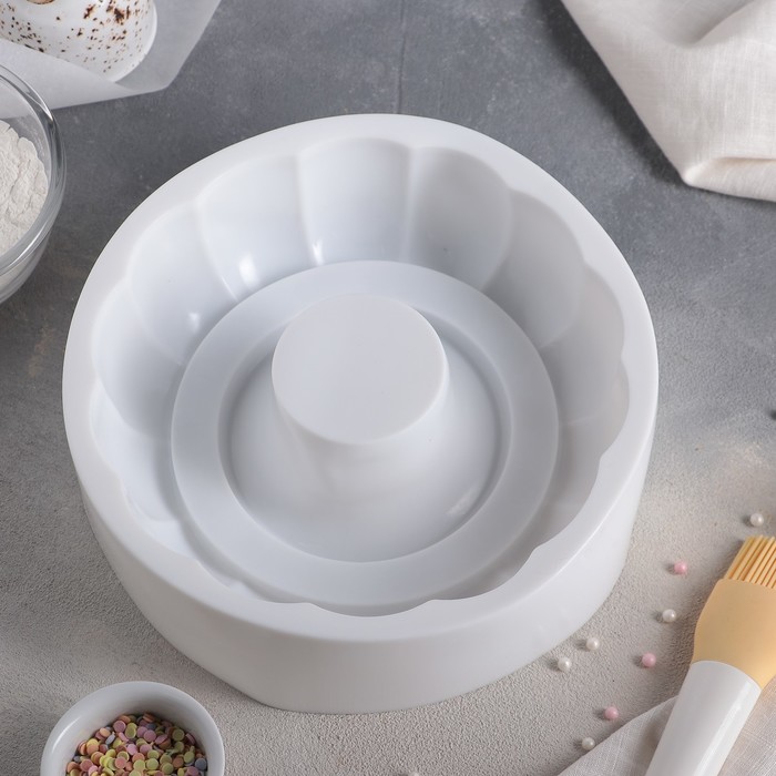 Форма для выпечки и муссовых десертов 24х6,5 см "Кекс", цвет белый